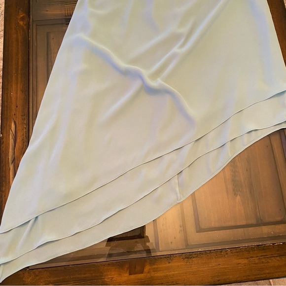 White House Black Market Mint Pastel Dress size 6 asymmetrical hem - Picture 6 of 12